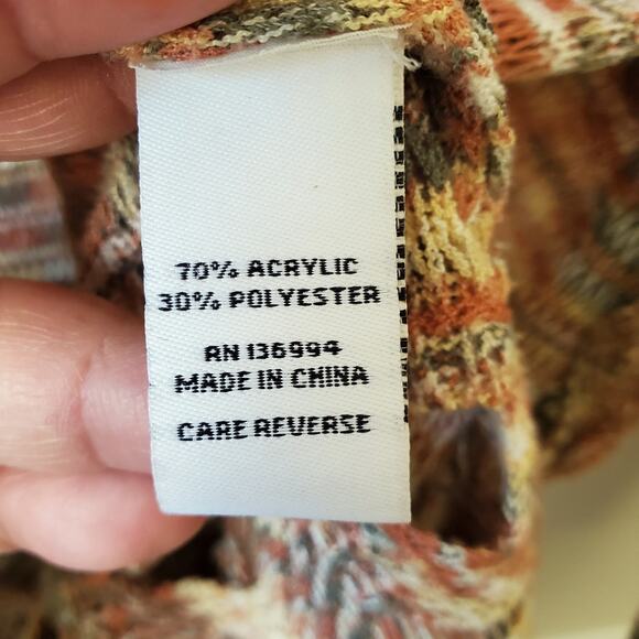 Sioni Women 3D Knit Cardigan S Cottage Granny Cabin Boho Neutral Artsy Lagenlook - Picture 4 of 9